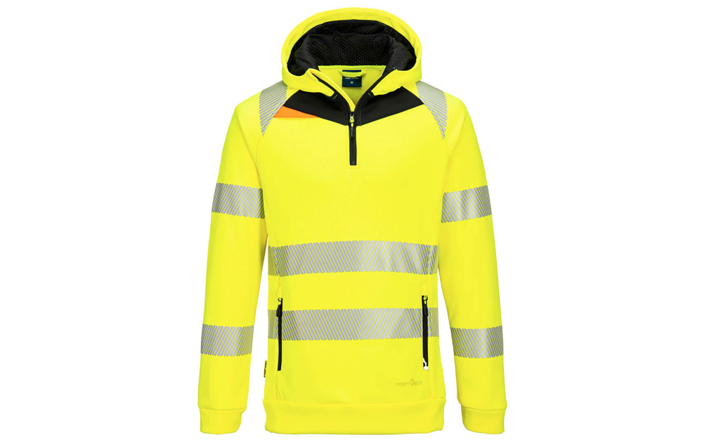 Portwest huomiovärinen huppari DX482 - DX4 Hi-Vis 1/4 huomioväri huppari