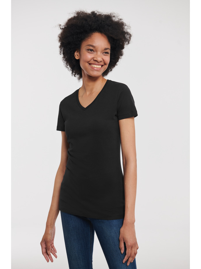 Russell Europe Naisten Pure Organic V T-paita Ladies' Pure Organic V-⁠Neck T 0R103F0